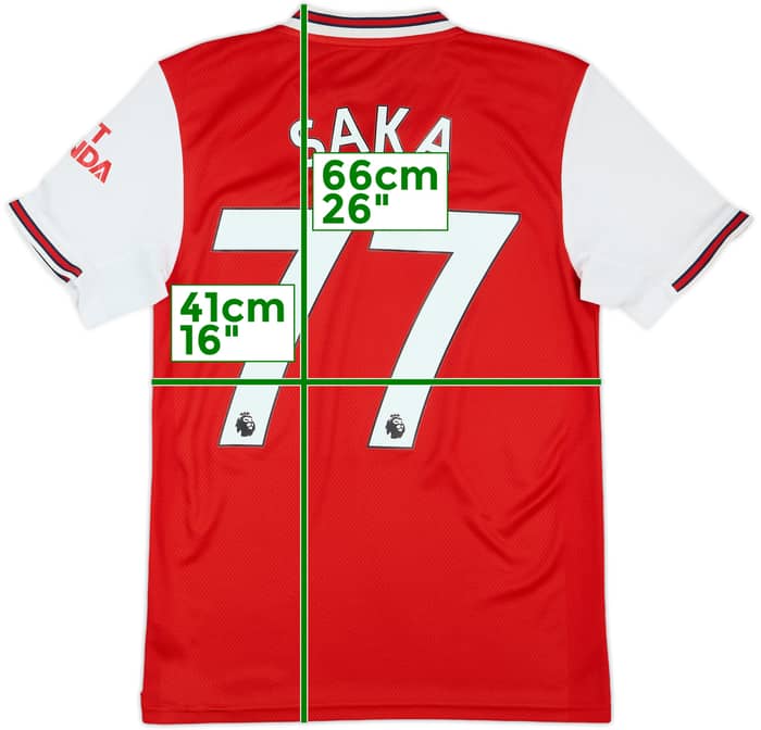 2019-20 Arsenal Home Shirt Saka #77 - 6/10 - (XS)