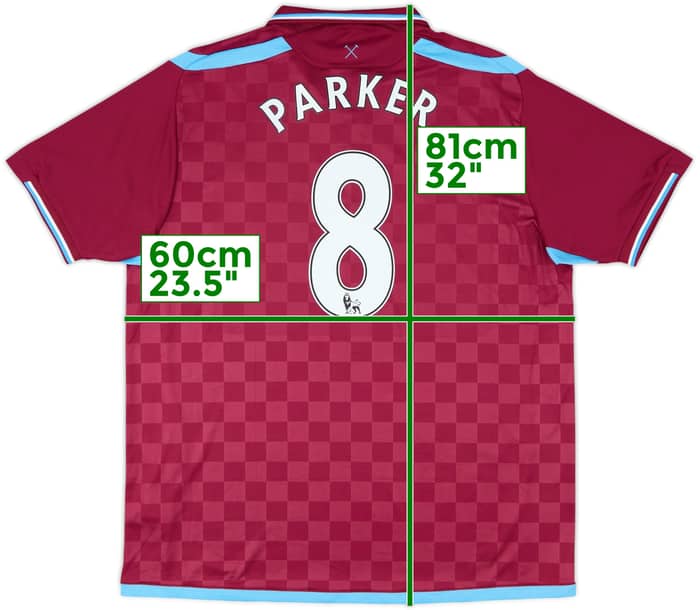 2009-10 West Ham Home Shirt Parker #8 - 8/10 - (XL)