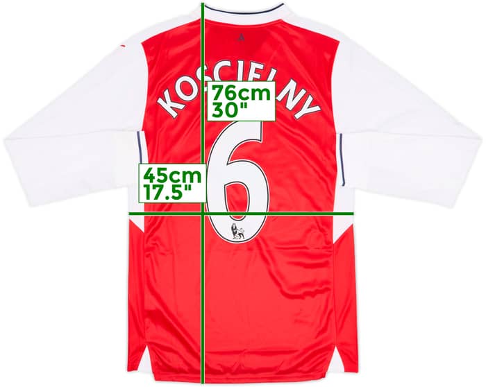 2016-17 Arsenal Home L/S Shirt Koscielny #6 (S)