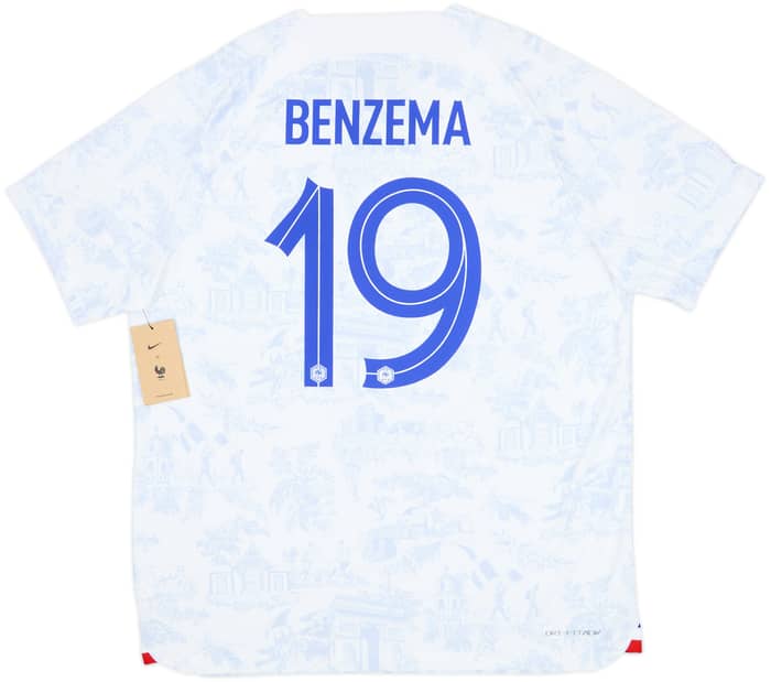 2022-23 France Authentic Away Shirt Benzema #19 (XL)