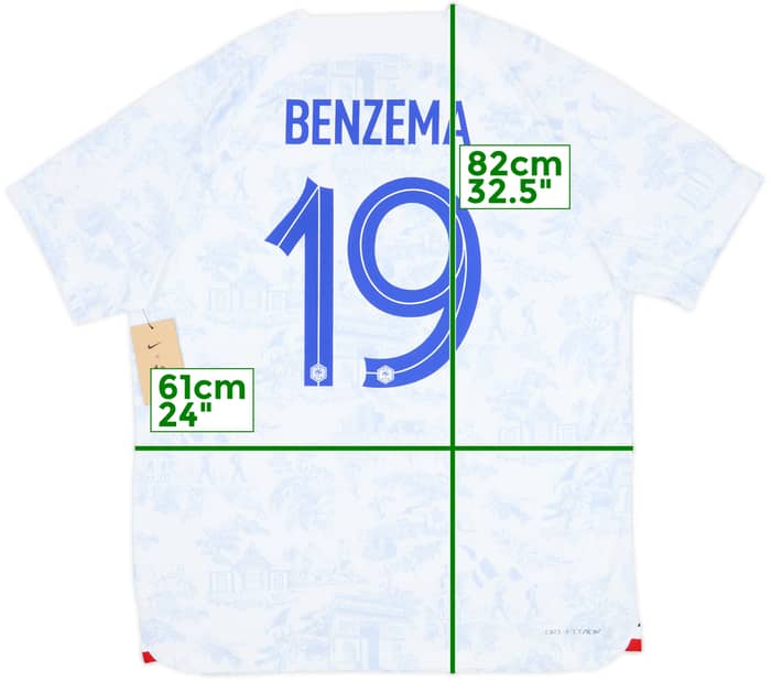 2022-23 France Authentic Away Shirt Benzema #19 (XL)
