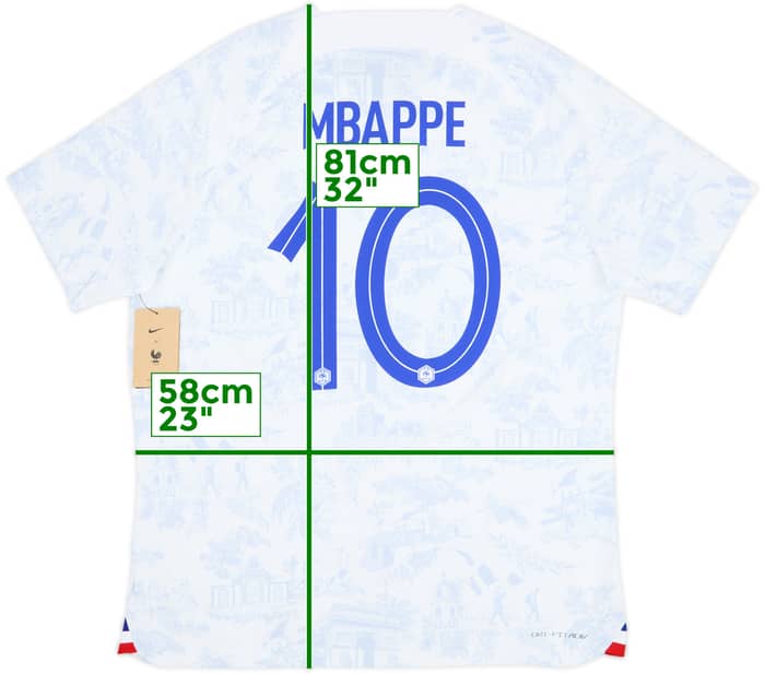 2022-23 France Authentic Away Shirt Mbappe #10 (XL)