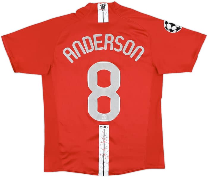 2007-09 Manchester United Home Shirt Anderson #8 - 5/10 - (S)