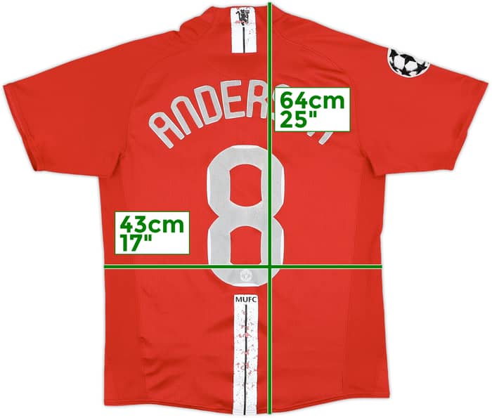 2007-09 Manchester United Home Shirt Anderson #8 - 5/10 - (S)