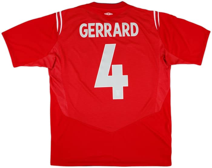 2004-06 England Away Shirt Gerrard #4 - 6/10 - (XL)