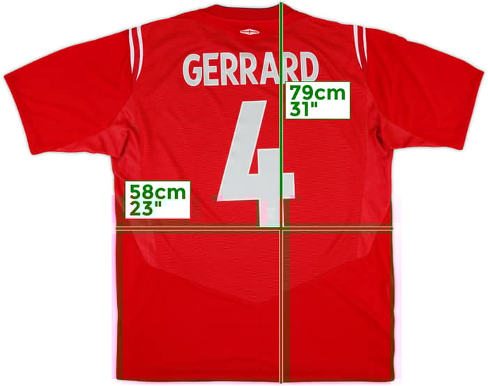 2004-06 England Away Shirt Gerrard #4 - 6/10 - (XL)