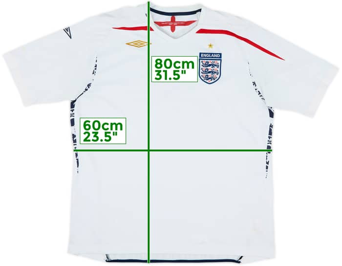 2007-09 England Home Shirt - 4/10 - (XL)