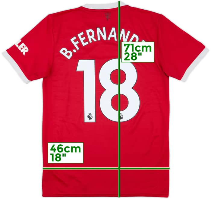 2021-22 Manchester United Home Shirt B.Fernandes #18 - 7/10 - (S)