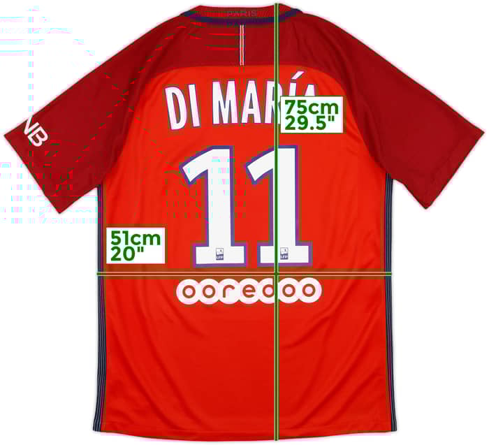 2016-17 Paris Saint-Germain Away Shirt Di Maria #11 - 6/10 - (M)