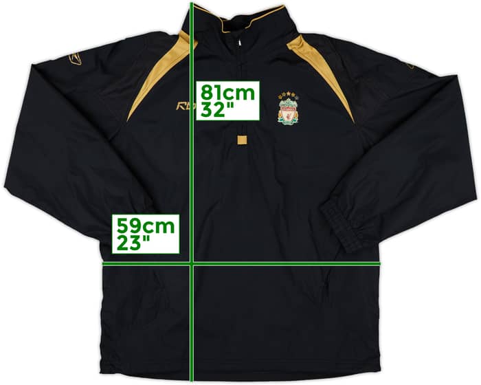 2005-06 Liverpool Reebok 1/4 Zip Hooded Rain Jacket - 6/10 - (M)