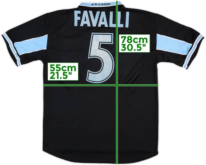 1998-99 Lazio Match Issue Away Shirt Favalli #5