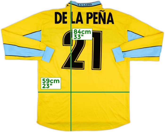 1998-99 Lazio Match Issue Third L/S Shirt De La Pena #21