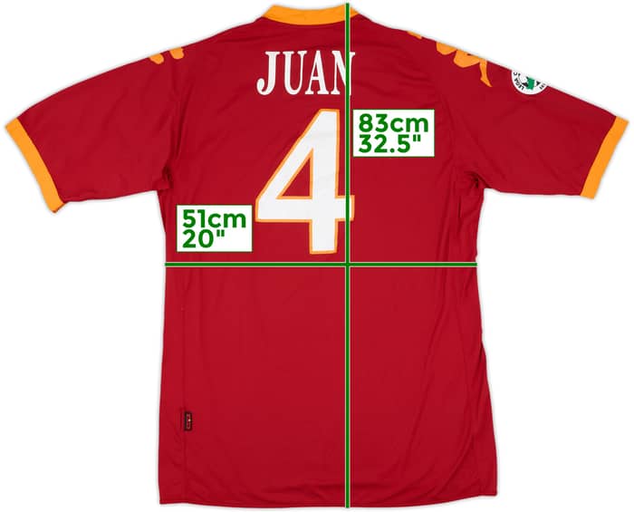 2009-10 Roma Home Shirt Juan #4 - 6/10 - (XXL)