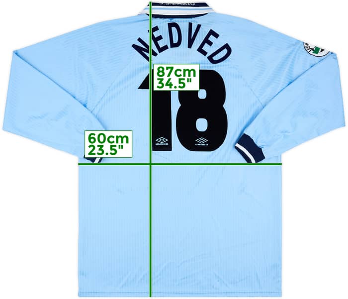 1997-98 Lazio Home L/S Shirt Nedved #18 - 8/10 - (XL)