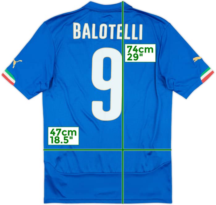 2014-15 Italy Home Shirt Balotelli #9 - 10/10 - (M)