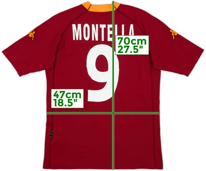 2000-01 Roma Home Shirt Montella #9 - 5/10 - (L)