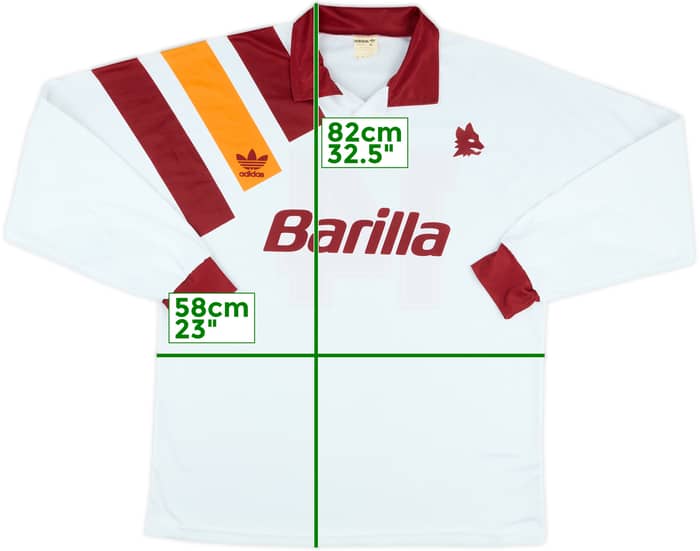 1993-94 Roma Match Issue Away L/S Shirt #14