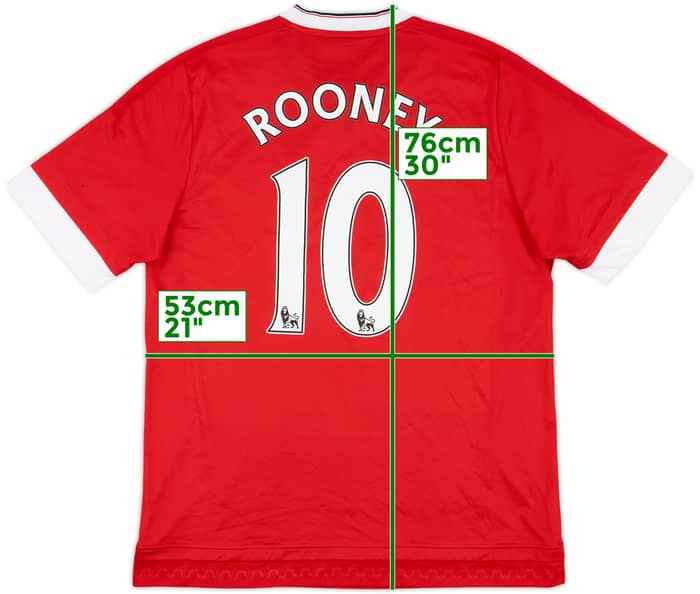 2015-16 Manchester United Home Shirt Rooney #10 - 10/10 - (L)