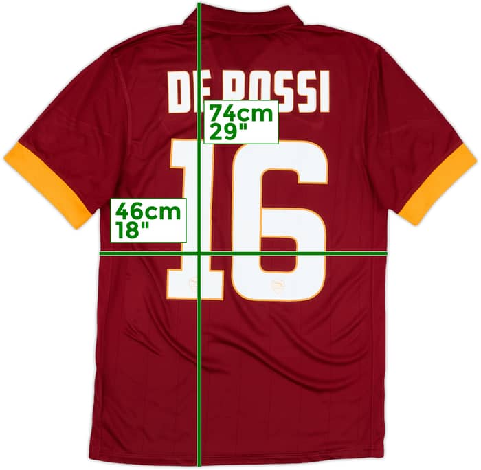 2014-15 Roma Home Shirt De Rossi #16 - 10/10 - (S)