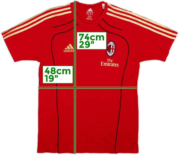 2010-11 AC Milan adidas Cotton Camiseta - 8/10 - (M)
