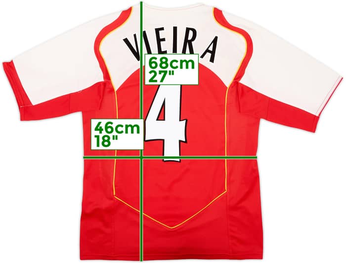 Camiseta de local del Arsenal 2004-05 Vieira #4 - 8/10 - (S)