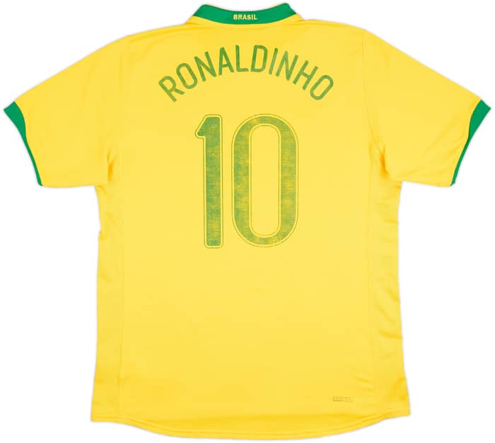 2006-08 Brazil Home Shirt Ronaldinho #10 - 5/10 - (L)