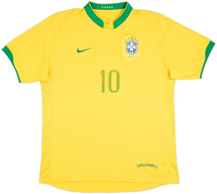 2006-08 Brazil Home Shirt Ronaldinho #10 - 5/10 - (L)