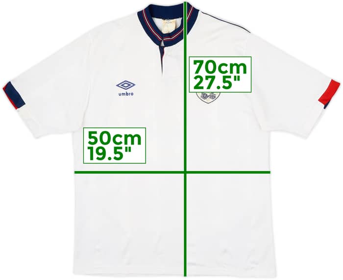 1987-90 Camiseta Local de Inglaterra - 7/10 - (M)