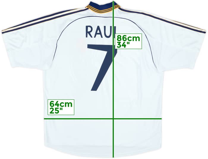 1998-00 Real Madrid Home Shirt Raul #7 - 6/10 - (XXL)