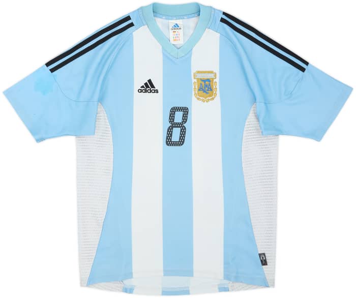 2002-04 Argentina Home Shirt Zanetti #8 - 5/10 - (M)