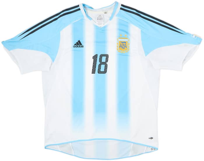 2004-05 Argentina Home Shirt Messi #18 - 8/10 - (L)
