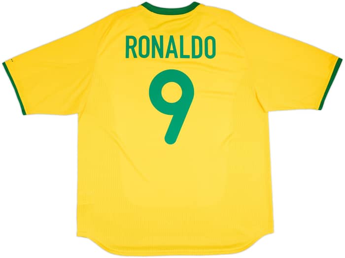 2000-02 Brazil Home Shirt Ronaldo #9 - 9/10 - (XL)