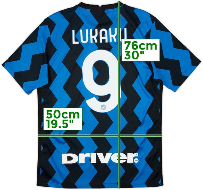 2020-21 Inter Milan Home Shirt Lukaku #9 - 6/10 - (M)