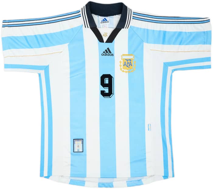 1998-99 Argentina Home Shirt Batistuta #9 - 6/10 - (M)
