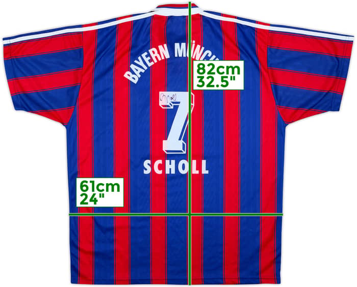 1995-97 Bayern Munich Signed Home Shirt Scholl #7 - 9/10 - (XL)
