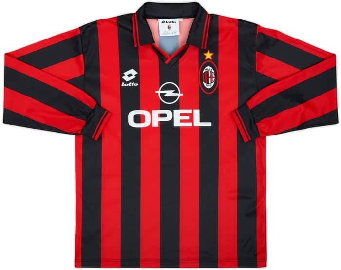 1995-96 AC Milan Home L/S Shirt Maldini #3 - 7/10 - (S)