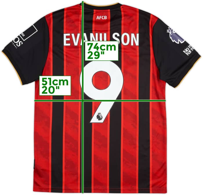 2025-26 Bournemouth Match Issue Home Shirt Evanilson #9
