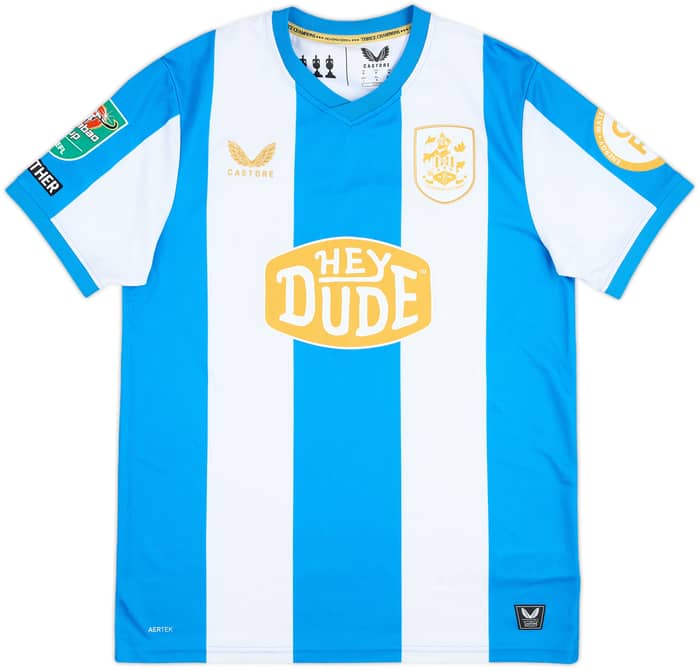 2025-26 Huddersfield Match Issue Carabao Cup Home Shirt Roughan #23