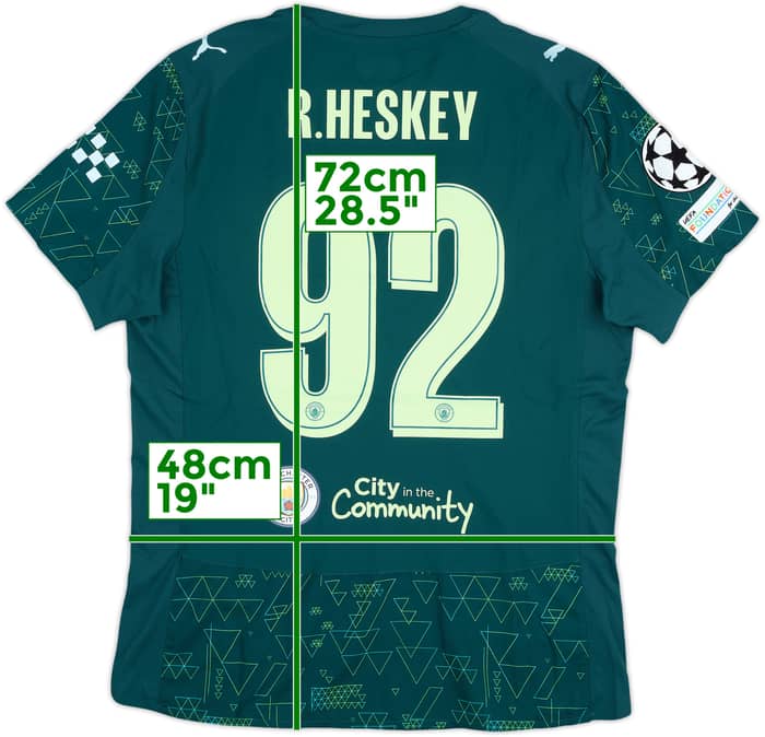 2025-26 Manchester City Match Issue Champions League Fourth Shirt R.Heskey #92