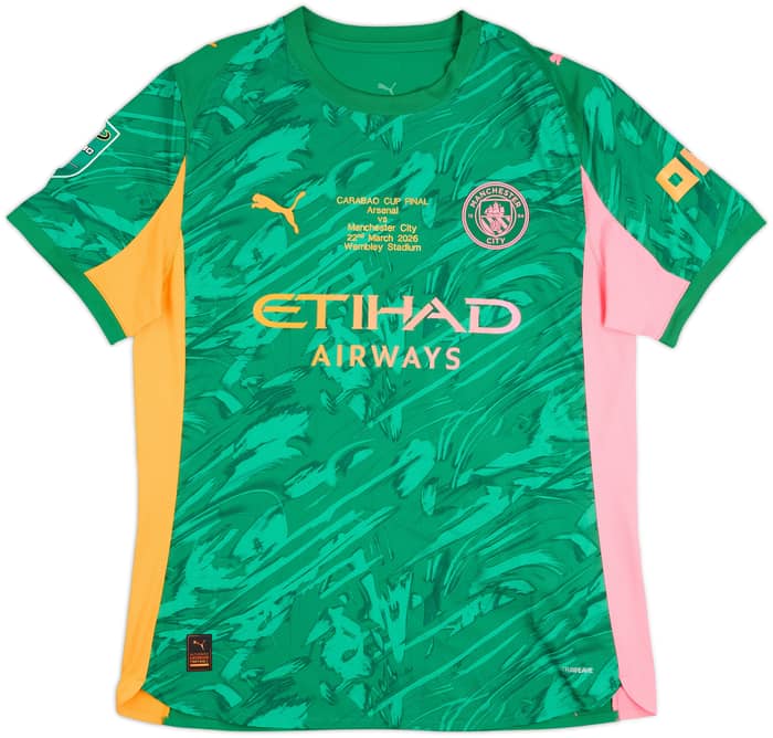 2025-26 Manchester City Match Issue Carabao Cup Final GK Shirt Trafford #1