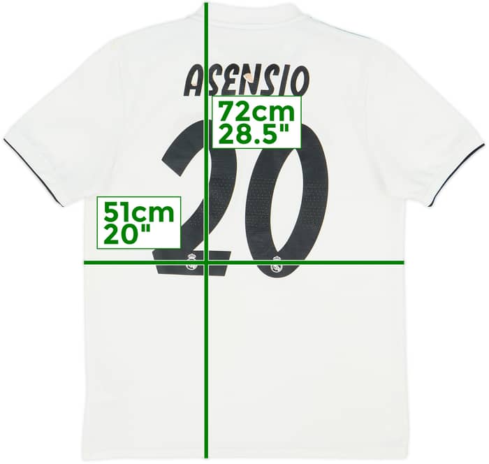 2018-19 Real Madrid Home Shirt Asensio #20 - 5/10 - (M)