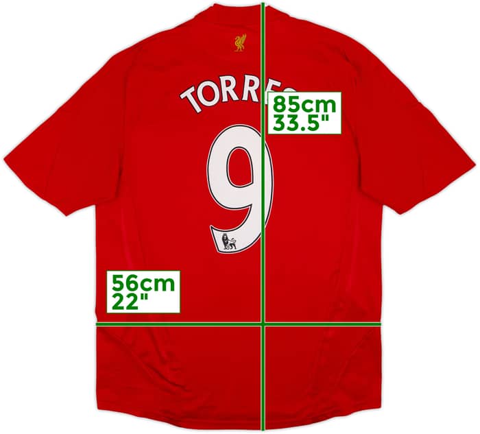 Camiseta de local del Liverpool 2008-10 Torres #9 - 8/10 - (XL)