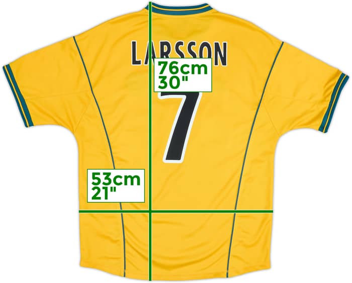 2000-02 Celtic Away Shirt Larsson #7 - 6/10 - (L)