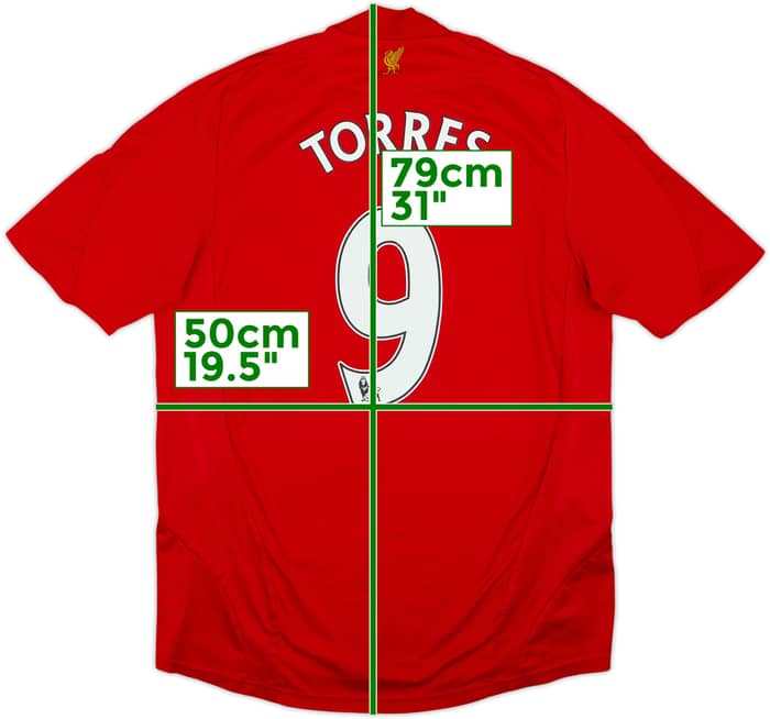 2008-10 Liverpool Camiseta de local Torres #9 - 6/10 - (M)