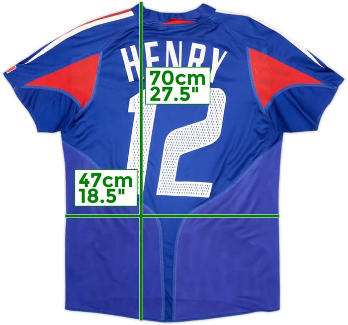 2004-06 France Home Shirt Henry #12 - 8/10 - (XL.Boys)