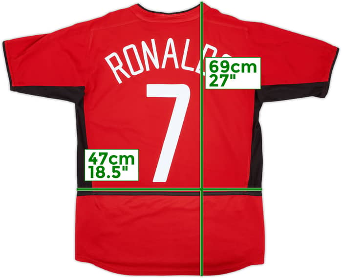 2002-04 Manchester United Home Shirt Ronaldo #7 - 7/10 - (XL.Boys)