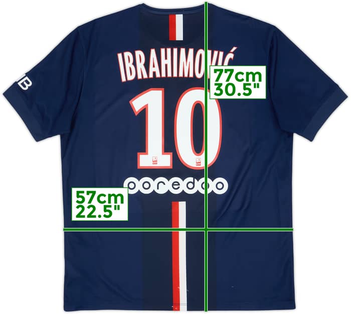 2014-15 Paris Saint-Germain Home Shirt Ibrahimovic #10 - 8/10 - (XL)