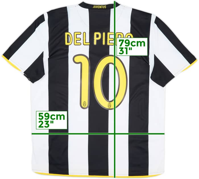 2008-09 Juventus Home Shirt Del Piero #10 - 7/10 - (XL)