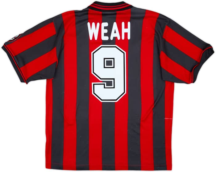 1996-97 AC Milan Home Shirt Weah #9 - 8/10 - (M)