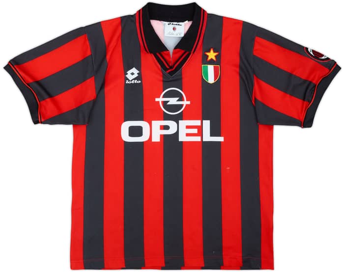 1996-97 AC Milan Home Shirt Weah #9 - 8/10 - (M)